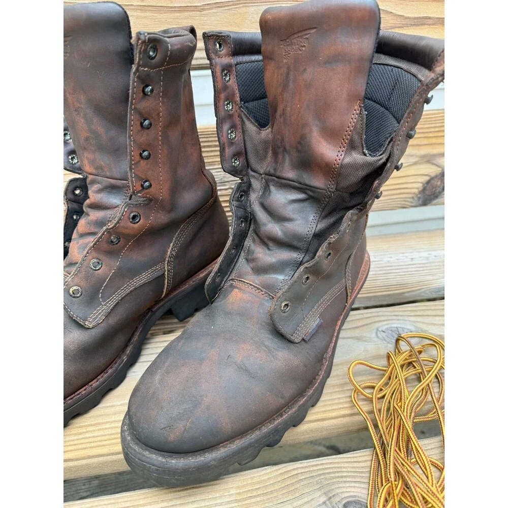 Red Wing 620 LoggerMax Men's 13 D Waterproof Work Boots Distressed USA Soft Toe